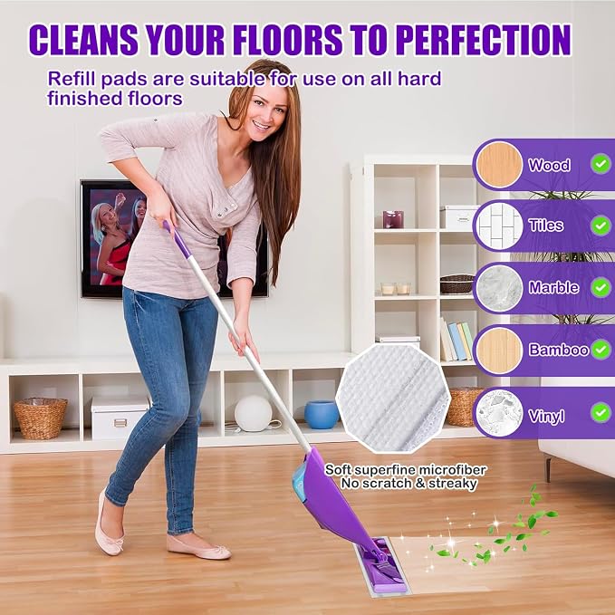 20 Pack Disposable Mop Pads Refills Compatible with Swiffer Wet Jet Mop | Wet Jet Mopping Pads for All Purpose Multi Surface Hardwood Floor Cleaning, 4 Layers Thickened and Super Absorbent