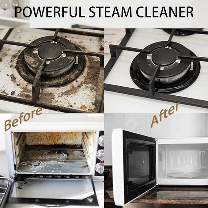 Steam Cleaner, 2500W Handheld Steam Cleaner for Home, 15s Fast Heat-Up, 6-Level Adjustable Portable Steam Cleaner for Upholstery, Grout, Floor, car (White)