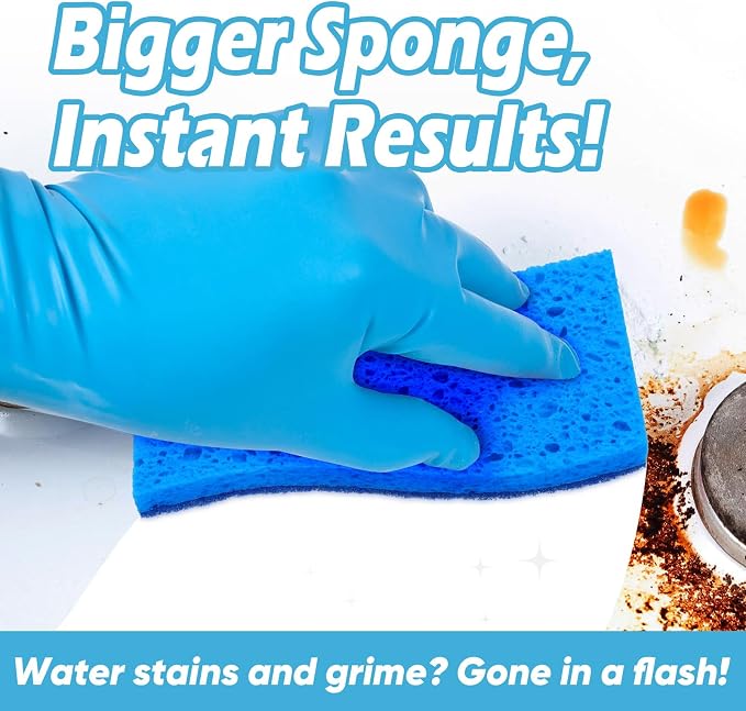 AIDEA XL Sponges Kitchen 6Count, Non-Scratch Scrub Sponges for Dishes | Extra Large Cleaning Sponges, Cleans Fast Without Scratching Safe for Non-Stick Cookware, Cleaning Power for Kitchen, House