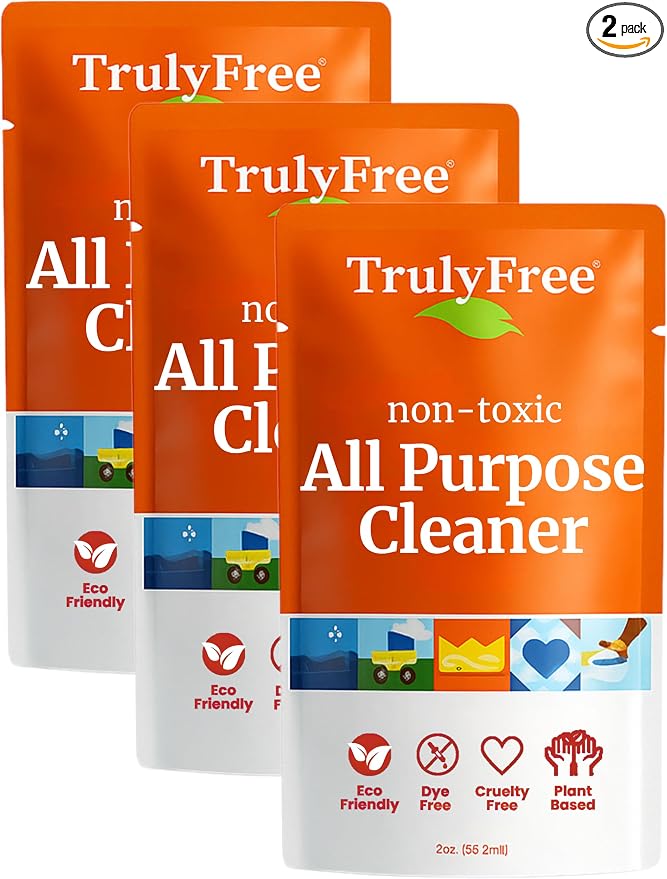Truly Free Everyday Cleaner - Multipurpose Cleaner Spray, Kitchen Counter Cleaner, Natural Cleaning Products, Multi-Surface Household Solution - Pack of 3