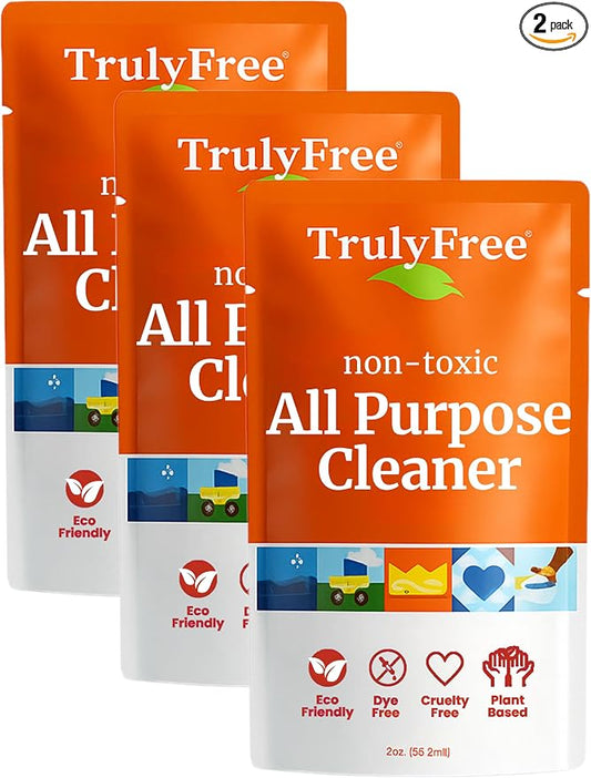 Truly Free Everyday Cleaner - Multipurpose Cleaner Spray, Kitchen Counter Cleaner, Natural Cleaning Products, Multi-Surface Household Solution - Pack of 3
