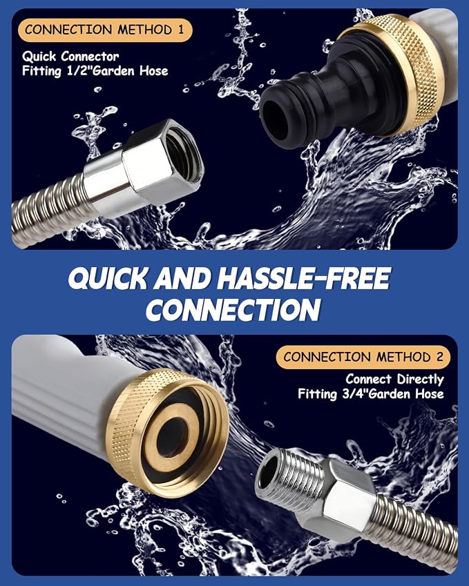 2026 Upgraded Jet Nozzle Power Washer for Garden Hose, Includes 2 High-Pressure Nozzles and Quick Connectors | Hydro Jet High Pressure Washer Tools