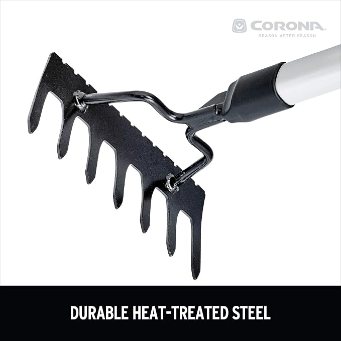 Corona Tools GT 3234 Reach 7-Tine Extended Rake, Silver,RED,Black