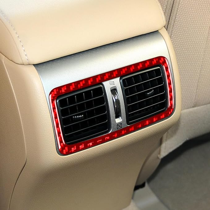 Real Carbon Fiber Trim for Toyota Camry Accessories | for 2012 2013 2014 Rear Row Air Vent Wind Outlet Decoration Panel Interior Thick Overlay Sticker Decal Type-B