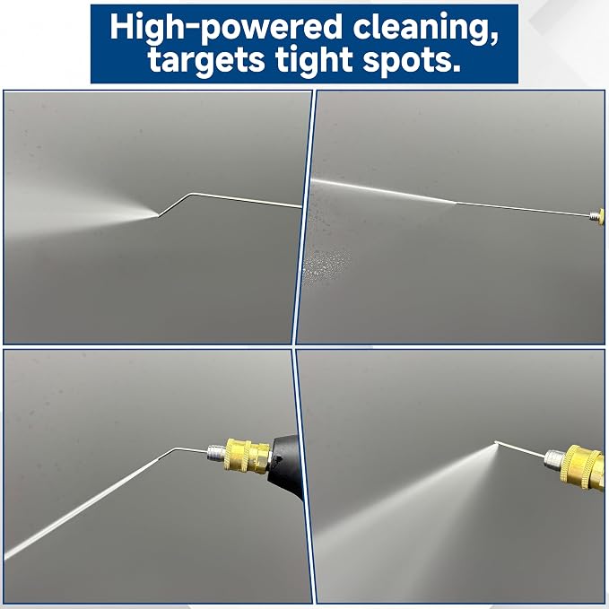 Pressure Washer Needle Nozzle Kit – Stainless Steel Flush Wand | 1-2GPM Pressure Washer Extension Spray Tips, 1/4" Quick Connect Washing Machine, AC Coil, Water Heater, Appliance Cleaning