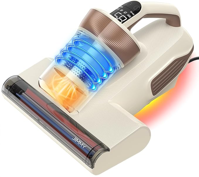 Jimmy Mattress Vacuum Cleaner, Bed Vacuum with UV & Ultrasound, High Heating, Smart Dust Sensor, 15Kpa Powerful Suction, Lightweight, Deep Clean Dust and Pet Hair in One Go(BX6 Lite, Corded)