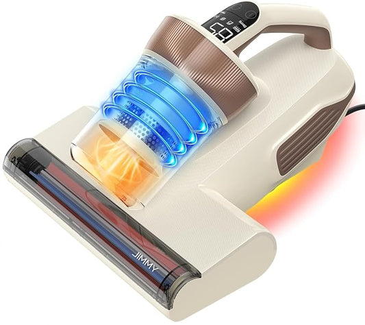 Jimmy Mattress Vacuum Cleaner, Bed Vacuum with UV & Ultrasound, High Heating, Smart Dust Sensor, 15Kpa Powerful Suction, Lightweight, Deep Clean Dust and Pet Hair in One Go(BX6 Lite, Corded)