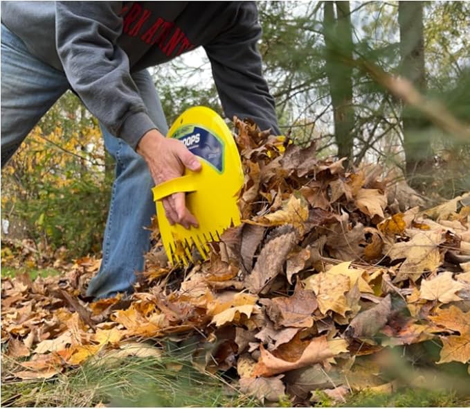 Rocky Mountain Goods Classic Leaf Scoops - Yellow Collector Leaf Grabbers with Handles for Easy Yard Cleanup - Claw Rake Tips for Gathering and Scooping Leaves and Grass