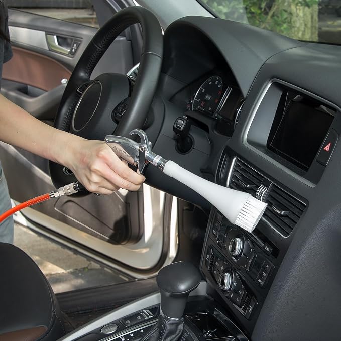 Aluminium Car Cleaning Gun with Tapered Nozzle, 6-9.2Bar with 2 Set Nozzle | Pressure Air Blower Blow Gun Producing Powerful Blast of Air for Cleaning Cars, Velvet, Furniture and Carpets