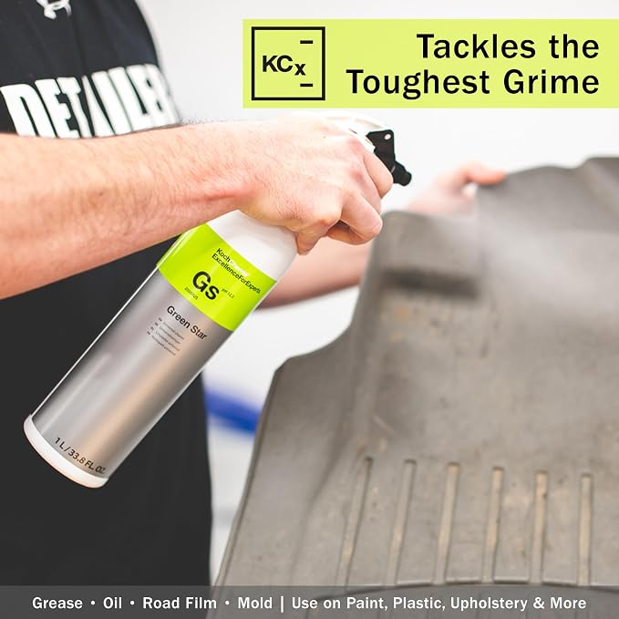 KOCHCHEMIE Green Star - Highly Concentrated Universal Cleaner; NTA, Phosphate, and Solvent Free, Clean Auto Interiors and Exteriors, Engines, Commercial, Home, and Industrial Use (1 Liter)