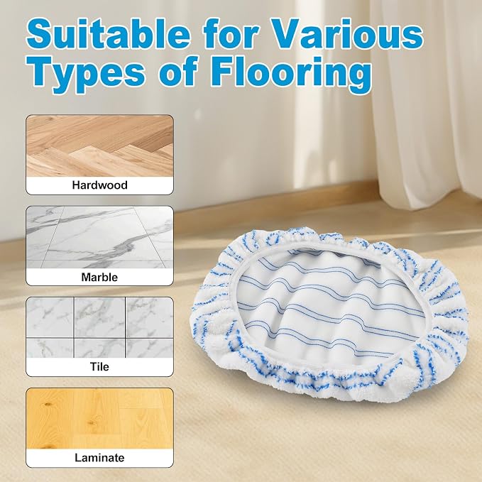 5 Pack Mop Heads Replacements for Ocedar Hardwood Floor 'N More Microfiber Mops,Terry Cloth Mops Refills 15 x 8 Flat Dust Mop Pads for O Cedar mop,Washable&Reusable Mopping Pads (Handle Not Included)
