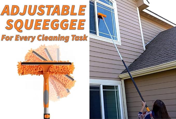 5-30 ft Window Washing Kit with Extension Pole (36+ Foot Reach) | Window Cleaning Tool & Window Washer Squeegee with Telescopic Extension Pole // Best Indoor Outdoor Window Washing Equipment