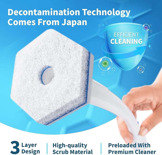 Compatible with Clorox Toilet Wand – Disposable Toilet Brush Head Refills (32 Count), Wand Not Included