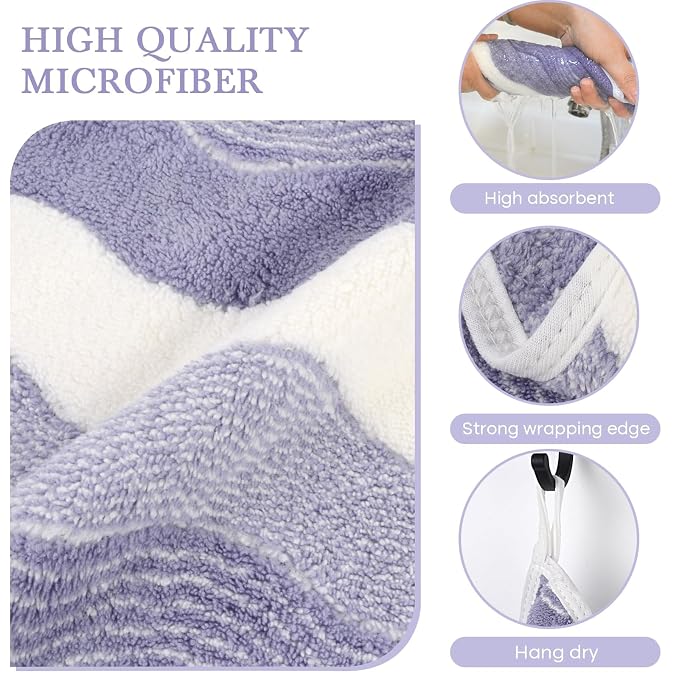 SINLAND Absorbent Coral Velvet Washcloth Ultra Soft Microfiber Face Towels 12 x 12 inch Multi-Purpose Face Cloths for Household and Sport