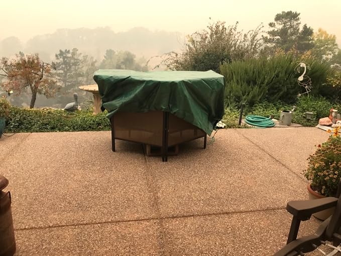Rocky Mountain Goods Drawstring Tarp - 9’ by 9’ - Extra Strength for Easy Clean Ups - Forms into Bag - Best Leaf Tarp - Useful for Covering Bikes, Furniture, Etc.