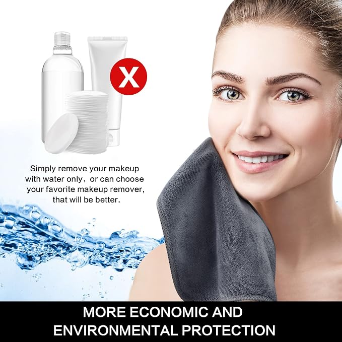 SINLAND Microfiber Facial Cloths Fast Drying Washcloth 12inch x 12inch Absorbent Face Wash Cloth Soft Makeup Remover Cloths