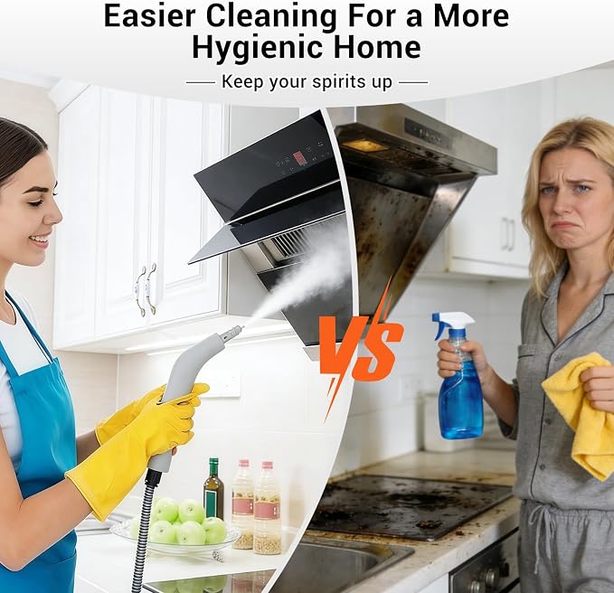 Steam Cleaner, Portable Handheld Pressurized Steam Cleaner | With 9 Accessories,15s Fast Heat-Up, Steam Cleaner For Home, Tile, Grout, Bathroom, Kitchen, Car Interior, Car