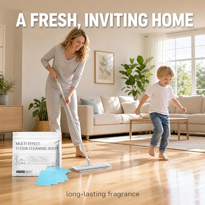 Floor Cleaning Tablets, 100 Count, Concentrated Multi-Surface Cleaner for Hardwood, Tile, Laminate & More (Blue Camellia)