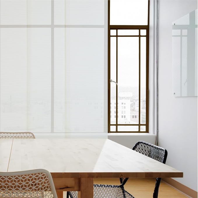 Replacement Fabric Panels for Sliding Glass Door (4-Pack, 23"x96"), Fabric Only, Natural Woven Blind Slats, Trimmable, Sheer, Track & Bottom Rail Not Included,Ivory White