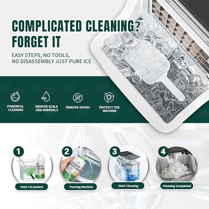 Ice Maker Cleaner Countertop 4 Use lce Machine Cleaner Descaler Universal | Powerful descaling,Restores efficiency,Ice maker cleaner,effective cleaning solution