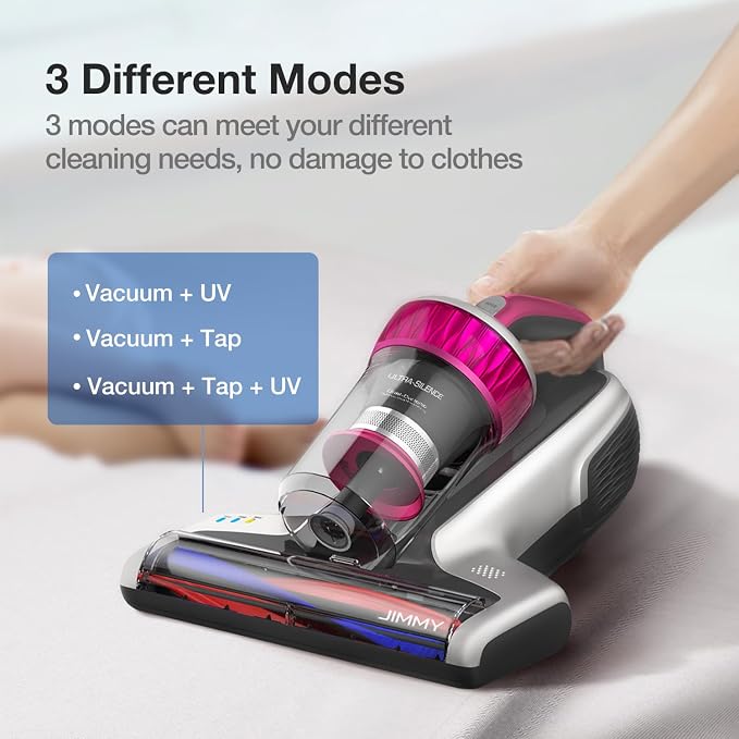Jimmy WB73 Bed & Mattress Vacuum Cleaner with UV Sanitizer & Ultrasonic – Handheld Dust Remover with Smart Dust Sensor, HEPA Filtration for Pet Hair & Allergies (Corded)
