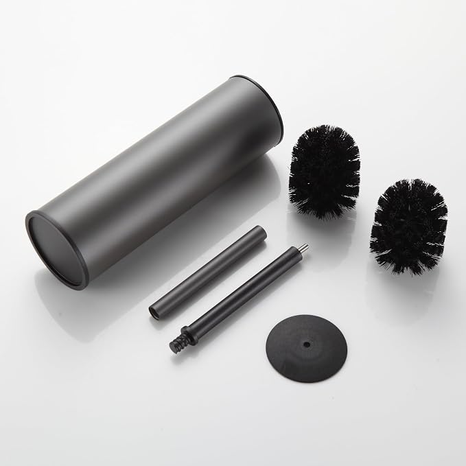 BGL Gunmetal Grey Toilet Brush and Holder,Stainless Steel Toilet Brushes for Bathroom with Holder
