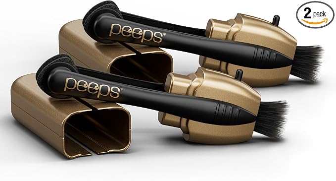 Peeps Glasses Cleaner - for Eyeglasses, Reading Glasses, and More - Lens Cleaner with Carbon Microfiber Tech-Electroplated Gold-2 Count (Pack of 1)