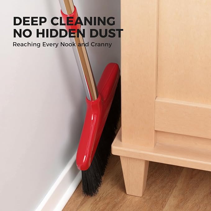 Handy Broom, Indoor/Outdoor Brooms, Duty Kitchen Broom, for Home Garage Kitchen Office Courtyard Lobby Patio Lawn Concrete (1 Pack, Red, New)