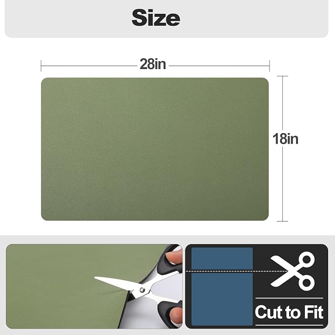 Ecotrim - Dish Drying Mat for Kitchen Counter | Coffee Bar Mat for Countertops | Heat Resistant Drainer Mat with Non-slip Rubber Backed | Hide Stain Kitchen Absorbent Draining Mat | Green 18"x28"