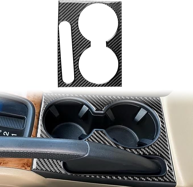 Real Carbon Fiber Trim for Honda Accord Accessories | for 2003 2004 2005 2006 2007，Cup Holder Center Control Panel Cover，Thick Overlay Sticker Decal