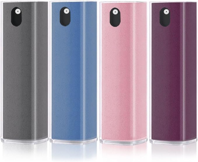 4PCS Screen Cleaner Touchscreen Mist Spray, Portable Reusable Fingerprint-Proof Spray Bottle for Phone/Laptop/Tablet/Monitor/Car Screen