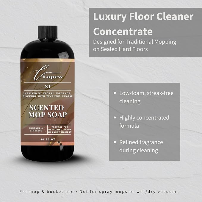 Lapew Si Scented Mop Soap - Luxury Floor Cleaner Concentrate for Mopping Tile, Laminate, Vinyl & Hardwood | Streak-Free, Low-Foam | 36 oz