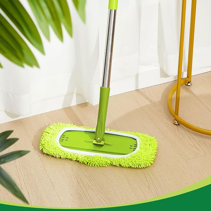 Toulite 6 Pcs Reusable Mop Refill Pads Replacement Compatible with Most XL Sweeper 17" x 5" Microfiber Mops Head Floor Cleaning Supplies (Handle is Not Included) (Green)