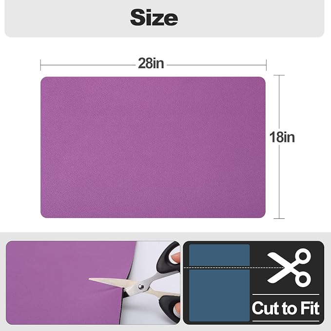Ecotrim - Dish Drying Mat for Kitchen Counter | Coffee Bar Mat for Countertops | Heat Resistant Drainer Mat with Non-slip Rubber Backed | Hide Stain Kitchen Absorbent Draining Mat | Purple 18"x28"