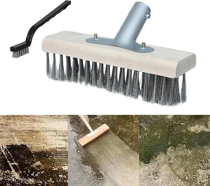 Multi Purpose Scrubber Brush with Wire Head for Shower and Patio Use, 20cm