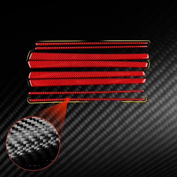 Car Trim Stickers Fit for Chrysler 300 2011-2023 Real Carbon Fiber | for 300C 300S Limited Touring Base 2011-2013|Door Panel Decorative Strips Decals|Thick Overlay|Anti-scratch|Red