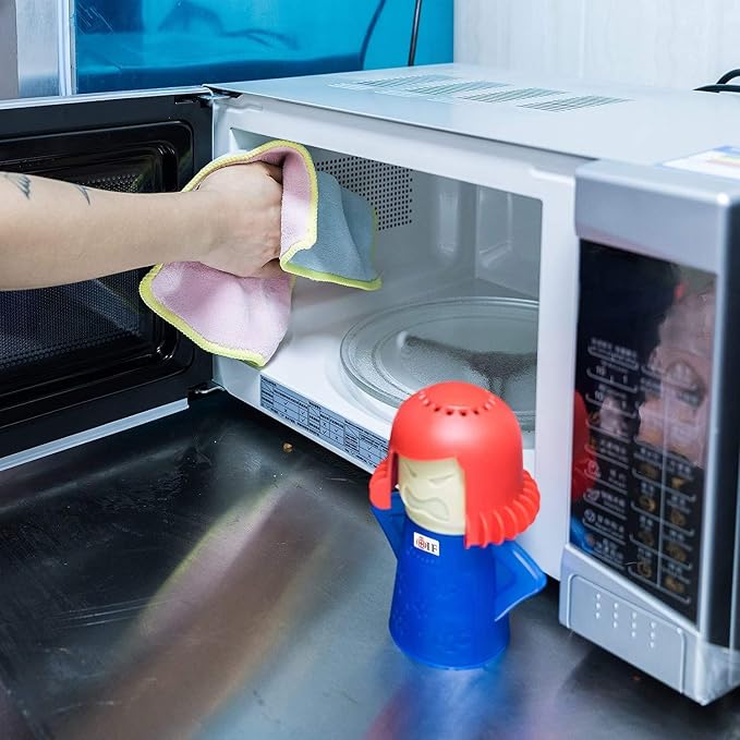 OIF Angry Mama Microwave Cleaner Angry Mom Microwave Oven Steam Cleaner Easily Cleans The Crud in Minutes. Steam Cleans with Vinegar and Water for Home or Office Kitchens-Green