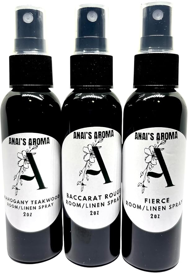 Baccarat Rouge Inspired, Mahogany Teakwood, Fierce Fragrance- Room and Linen Spray Set, 2oz-Anai's Aroma