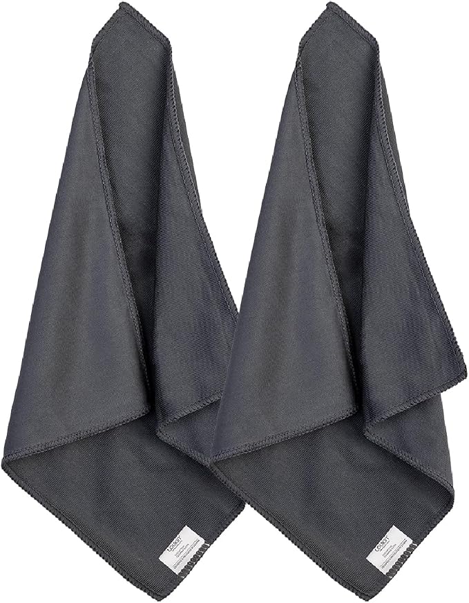 loukin 2 Pack Whiteboard Cleaning Cloth, Dry Erase Cleaning Cloth for Classroom, Home and Office Use, Reusable and Washable, Grey, 12" x 12"