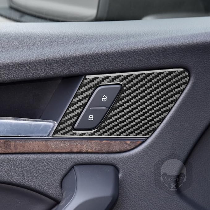 Real Carbon Fiber Trim for Audi 80A Q5 Accessories | for SQ5 2018-2025 Dash Door Lock Button Panel Frame Cover Sticker Interior Thick Overlay Decal
