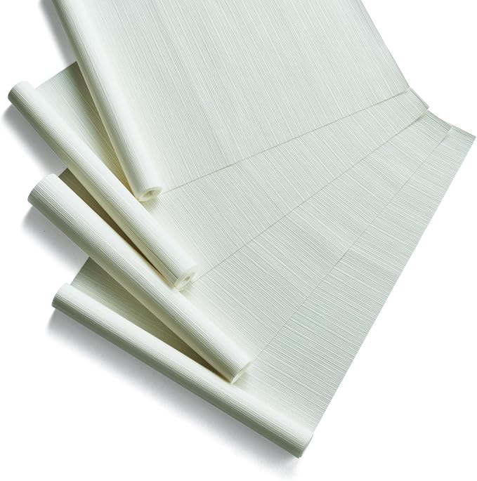 Replacement Fabric Panels for Sliding Glass Door (4-Pack, 23"x96"), Fabric Only, Natural Woven Blind Slats, Trimmable, Sheer, Track & Bottom Rail Not Included,Beach White