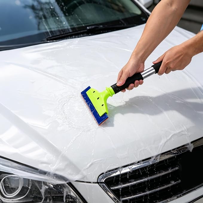 EHDIS Long Handle 8-Inch Rubber Squeegee Aluminum Tube Handle Window Tint Squeegee Auto Water Blade, Shower Squeegee for Car Windshield, Glass, Tiles, and Smooth Surfaces