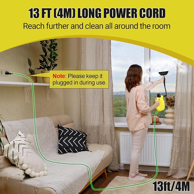 Handheld Steam Cleaner, Steamer for Cleaning, Portable Upholstery Steamer for Surface Cleaning, Hand Steam Cleaner for Furniture, Car Detailing, Home, Kitchen, Bathroom, Upholstery
