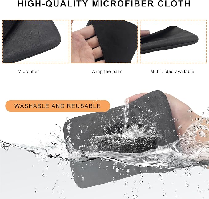 2 PCS Car Screen Cleaner, Square Microfiber Cloth Non-Scratch Auto Touchscreen Cleaning Wipes, Foldable Touch Screen Pad Universal Cleaning Tool for Vehicle Dashboard Display (Square+Rectangle)