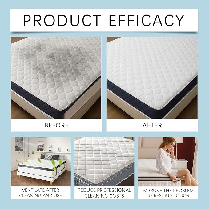 Powerful Mattress Yellow Stain Cleaner, Carpet Stain Remover, Urine Stains Remover for Mattress, Fabric Car Seat Cleaner, Oil Stains Removers for Clothes, No-Scrub Foam for Beds Sofa & Couch (1)