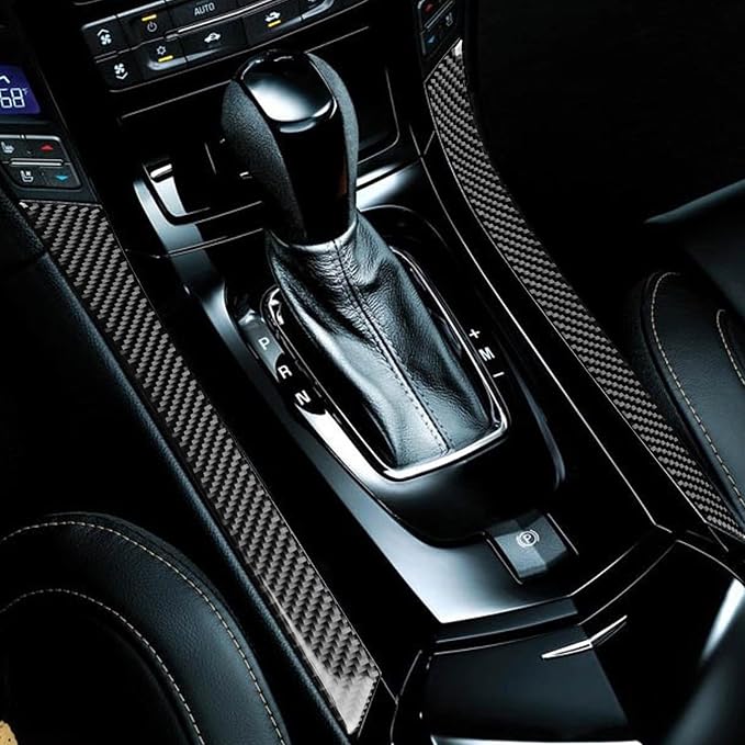 Real Carbon Fiber Trim for Cadillac CTS Accessories | for 2008 2009 2010 2011 2012 2013 Gear Shift Side Strip Sticker Interior Thick Overlay Decal - B