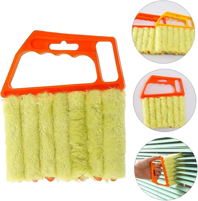 2pcs Microfiber Window Blind Cleaner Shutter Duster Brush Handheld Pulley Cleaning Tool