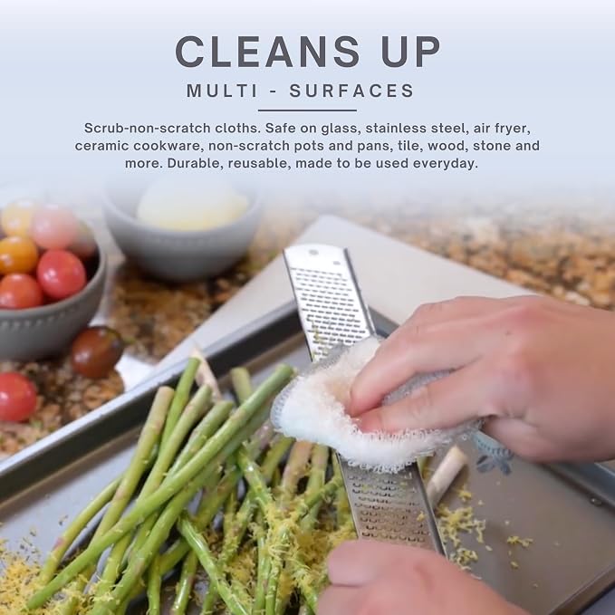 Whiffkitch Dishcloths Dishrags for Kitchen and Household Cleaning 6x7 6-Pack Non-Scratch 2-Ply Weave, Rayon Derived from Bamboo, Absorbent, Washable, Long-Lasting