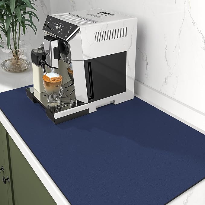 WISELIFE Dish Drying Mat Super Absorbent Drying Mat Large Dish Drying Mats for Kitchen Counter Easy Clean Dish Mat Kitchen Drying Mat16"x 24" Classic Blue