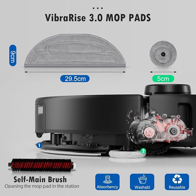 29PCS Accessories Kit for Roborock S8 Max/MaxV Ultra Robot Vacuum | 2 Main Brushes, 6 Dust Bags, 4 Mop Cloths, 4 Edge Mop Cloths, 4 Filters, 6 Side Brushes, 1 Self-Main Brush, 2 Tools
